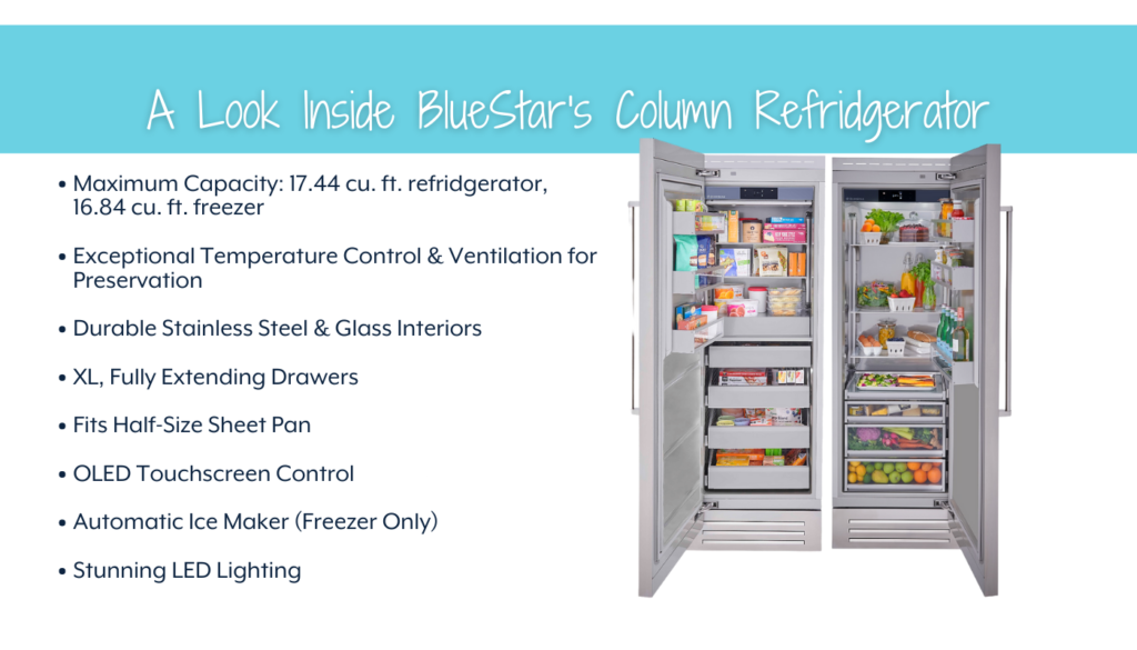 A look inside Bluestar's Column Refrigerator