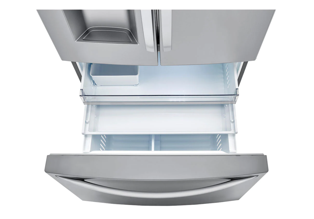 An LG Refrigerator with dual ice makers