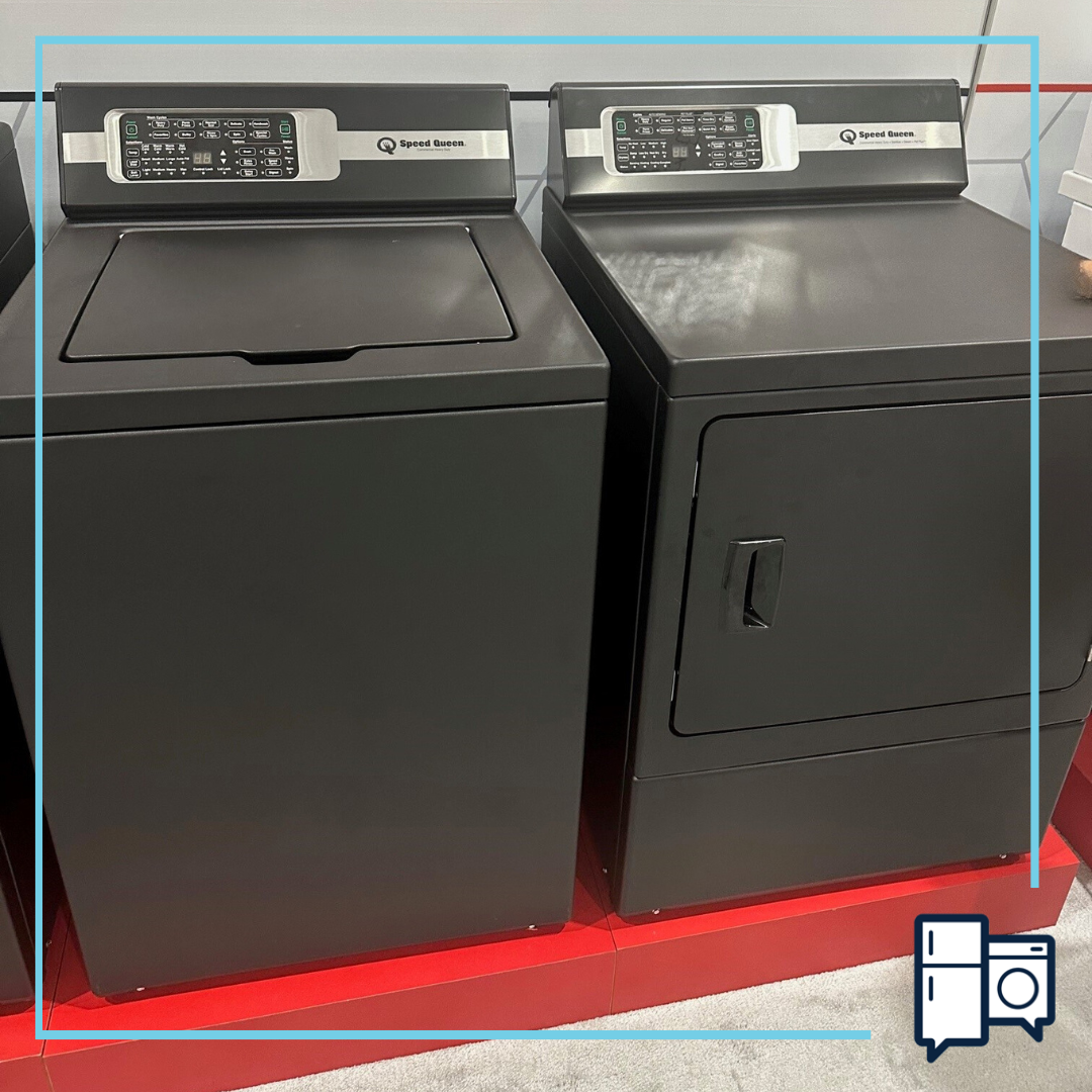 Speed Queen Matte Black Washer and Dryer - Laundry 