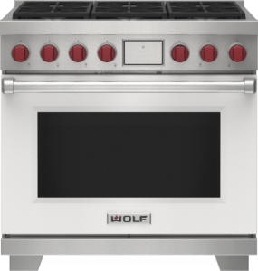 36 Inch Freestanding Dual Fuel Range with 6 Sealed Burners: White, Natural Gas - Model # DF36650WHP