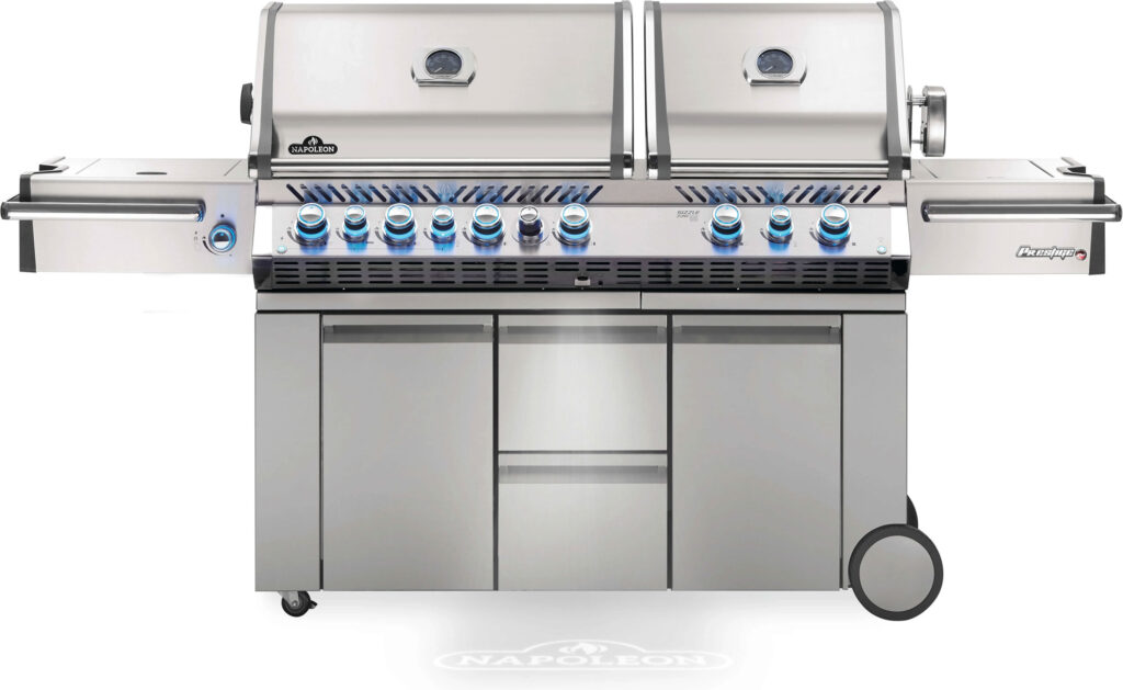 Outdoor Cooking - Napoleon 95 Inch Freestanding Gas Grill with Rotisserie: Stainless Steel, Liquid Propane